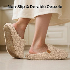 New EverFoams Womens Size 9/10 Tan Fuzzy Slip-on Soft Comfy Memory Foam Slippers