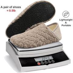 Fires Womens Size 7/8 Fuzzy Gray Slide On Rubber Sole Lightweight House Slippers