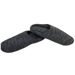 Mens Size 9-10 Gray Heathered Slippers Round Toe Slip On House Shoes