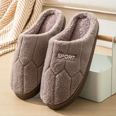 Cotton Slippers for Women in Autumn and Winter, Indoor Thick-Soled Warm Non-Slip Home Slippers for Couples, Cute Plush Cotton Slippers for Men in Winter