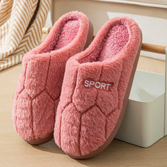 Cotton Slippers for Women in Autumn and Winter, Indoor Thick-Soled Warm Non-Slip Home Slippers for Couples, Cute Plush Cotton Slippers for Men in Winter