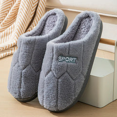 Cotton Slippers for Women in Autumn and Winter, Indoor Thick-Soled Warm Non-Slip Home Slippers for Couples, Cute Plush Cotton Slippers for Men in Winter