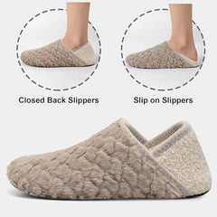 Fires Womens Size 7/8 Fuzzy Gray Slide On Rubber Sole Lightweight House Slippers