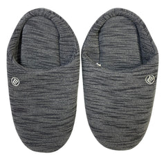Mens Size 9-10 Gray Heathered Slippers Round Toe Slip On House Shoes