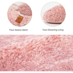 New EverFoams Womens Size 7/8 Pink Fuzzy Slide On Memory Foam House Slippers